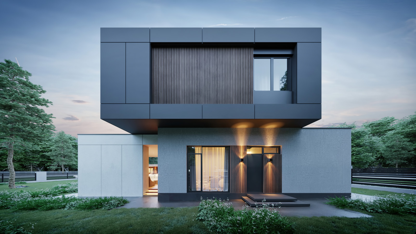 Проект индивидуального жилого дома и бани в КП "Голицыно-9"