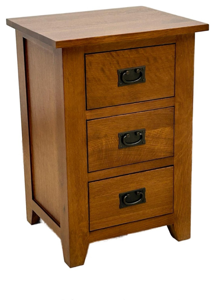Mission Quarter Sawn White Oak 3Drawer Nightstand, End Table MC