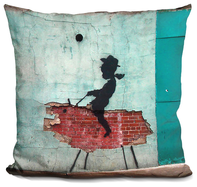 Rodeo Cowboy Kid Decorative Accent Throw Pillow Contemporary
