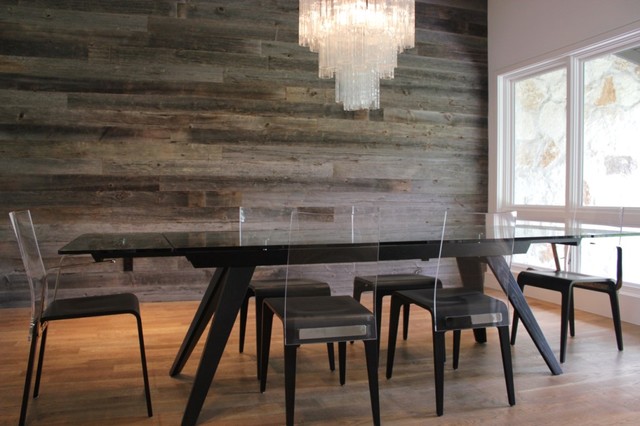 What to Know About Adding a Reclaimed-Wood Wall - Contemporary Dining Room by Urban Woods Company
