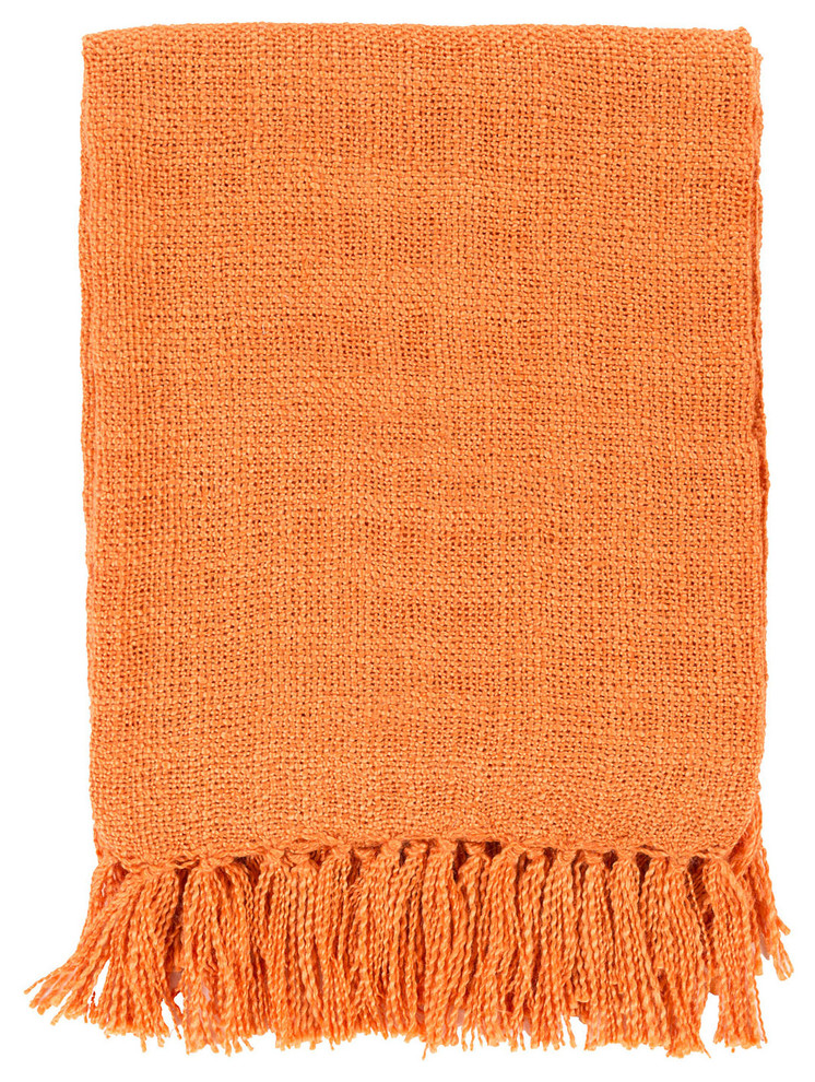 Surya Tilda Burnt Orange Throw Blanket