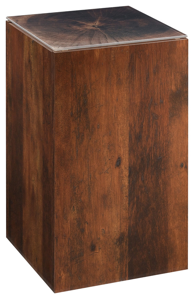 Sauder Viabella Stump Side Table In Curado Cherry Rustic Sauder Viabella Stump Side Table In