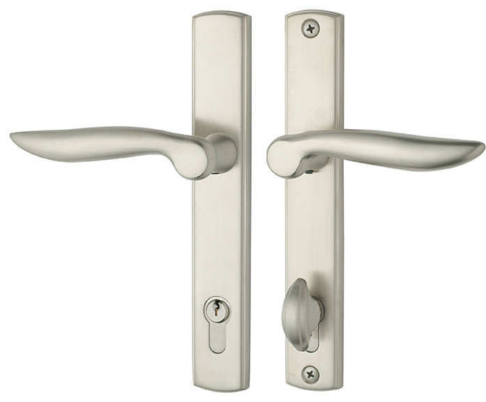 Swing Door Handleset With Locking Cylinder for Doors With Multipoint Locks