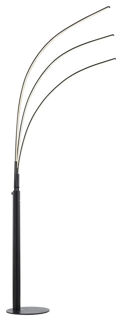 Modern LED Floor Lamp, Arched Design With Touch Dimmer Switch, Matte Black