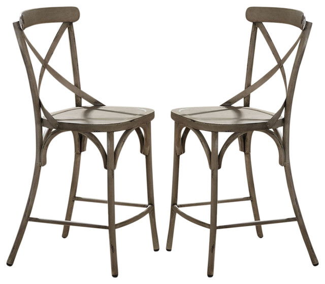 Liberty Furniture Vintage Dining Series XBack Counter Chair in White