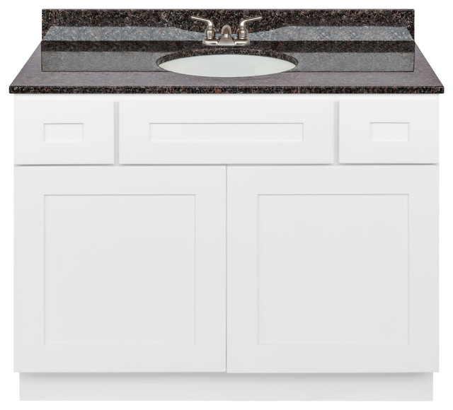 White Bathroom Vanity 42 Tan Brown Granite Top Faucet Lb3b