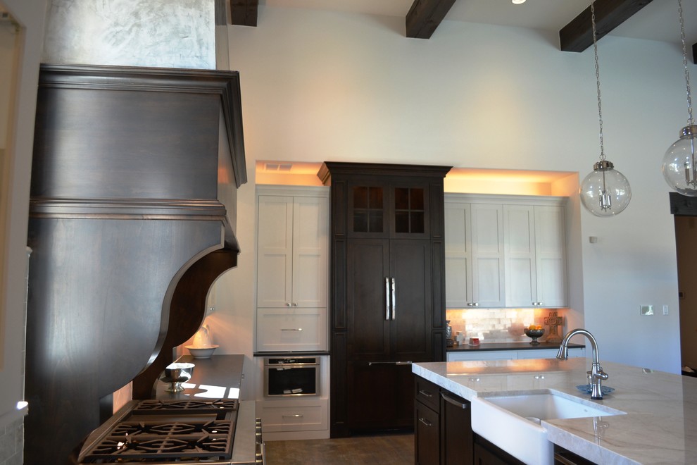Example of a transitional kitchen design in Austin