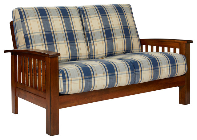 Maison Hill Mission Style Loveseat With Exposed Wood Frame Craftsman Loveseats By Handy Living