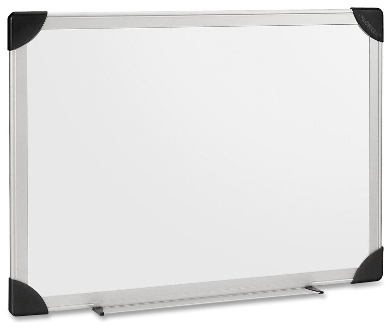 Lorell Aluminum Frame Dry Erase Board, 36 W X 24 H, White Styrene Sur Contemporary Bulletin