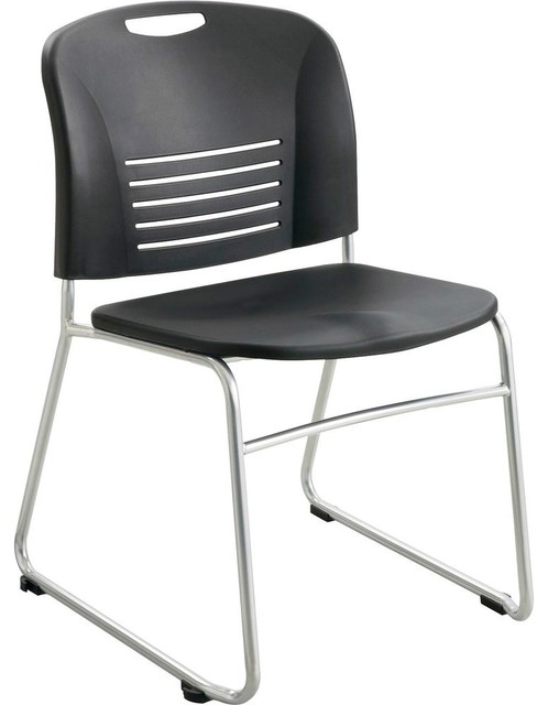 Safco Vy Sled Base Stack Chairs, Plastic Seat