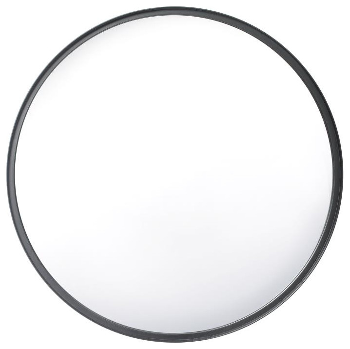 Black 30" Round Wall Mirror Modern Wall Mirrors by First of a