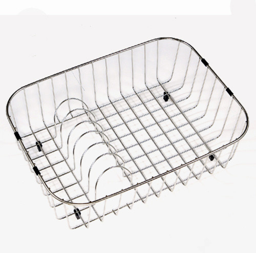 Steel Wire Rinsing Basket For Double Sinks