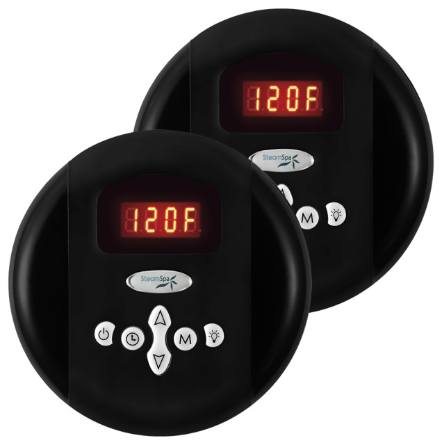 Steamspa Programmable Dual Control Panels, Matte Black