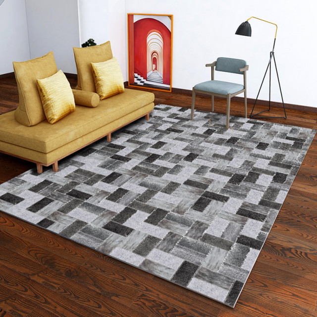 Faux Cowhide Digital Printed Patchwork Off the Blocks 4'x 6' Area Rug