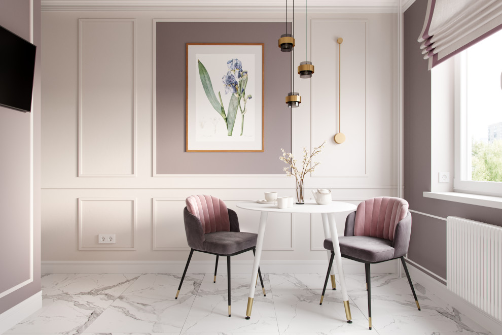 Сиреневая квартира для мамы и дочки