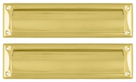 Deltana MS212 13-1/8" x 3-5/8" Solid Brass Mail Slot - Lifetime Polished Brass