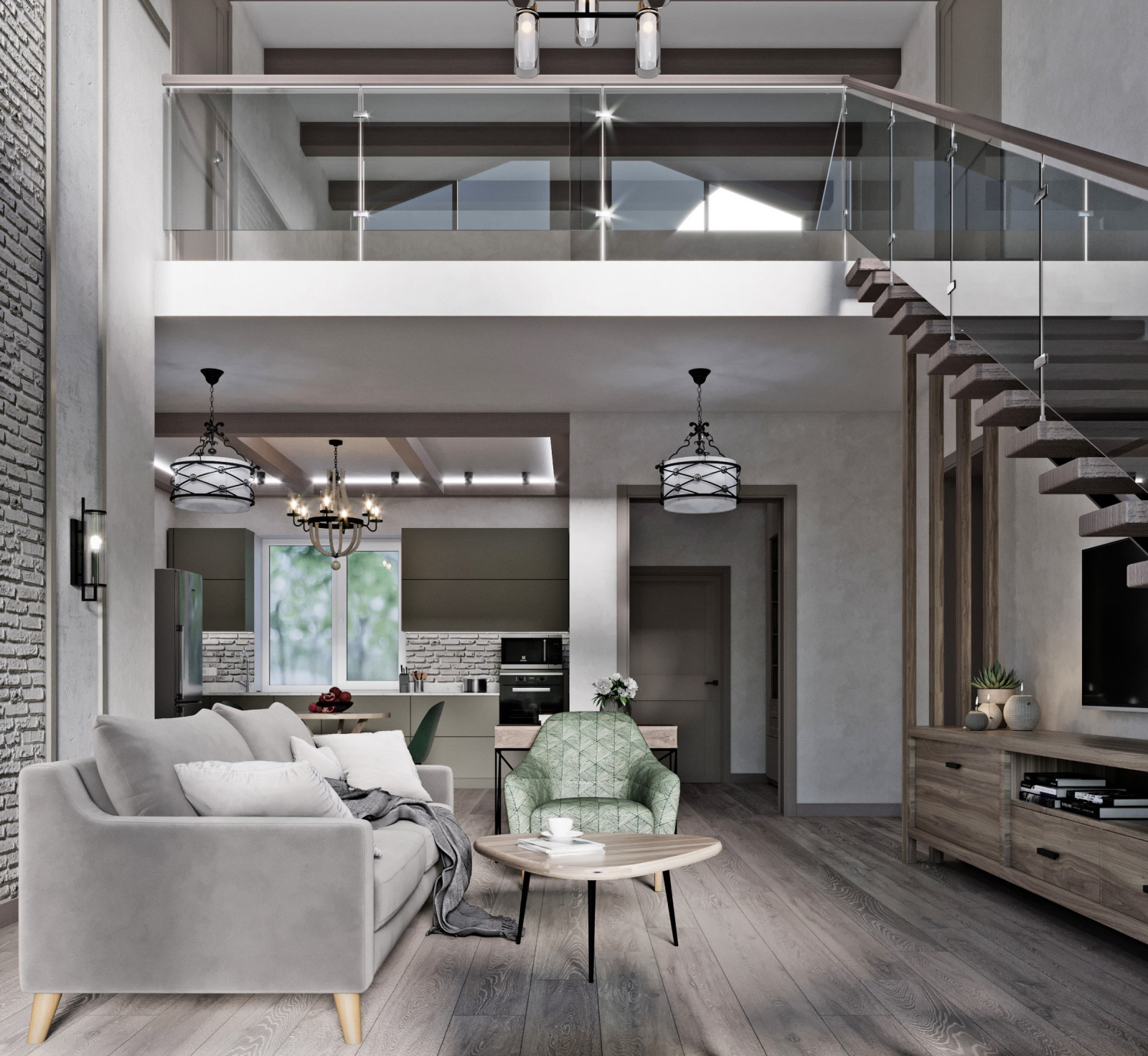 кухня гостиная 46 кв м