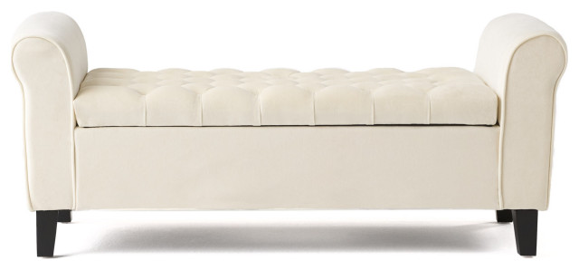 Gdf Studio Keiko Contemporary Rolled, Storage Ottoman Bench With Arms