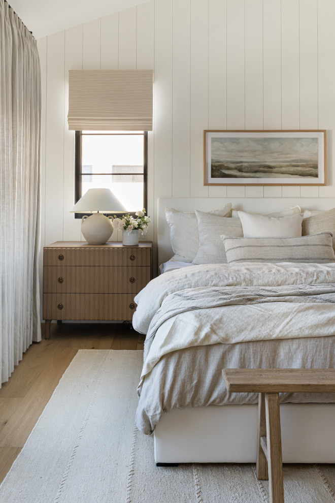Example of a beach style bedroom design in Orange County