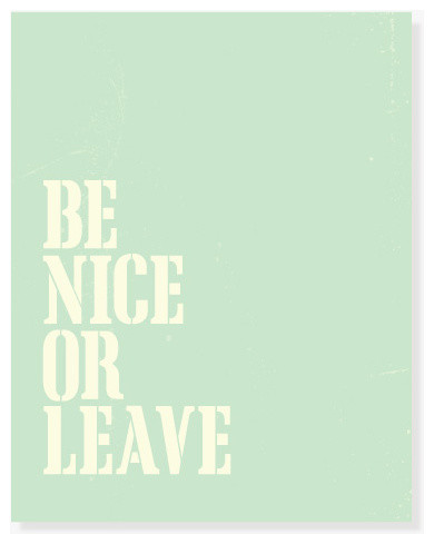 Be Nice or Leave Wall Art, Mint, 8"x10"