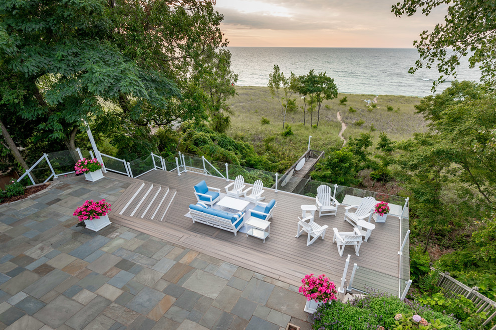 New Buffalo Lake House Exterior, Deck, and Outdoor Shower Beach Style