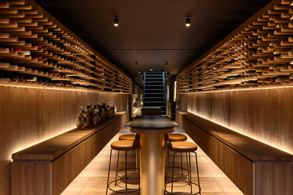 Design ideas for a modern wine cellar in Melbourne.