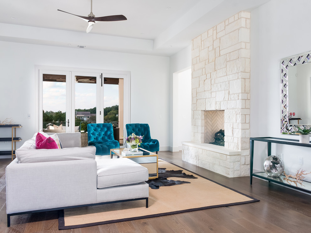 Design ideas for a contemporary family room in Austin.