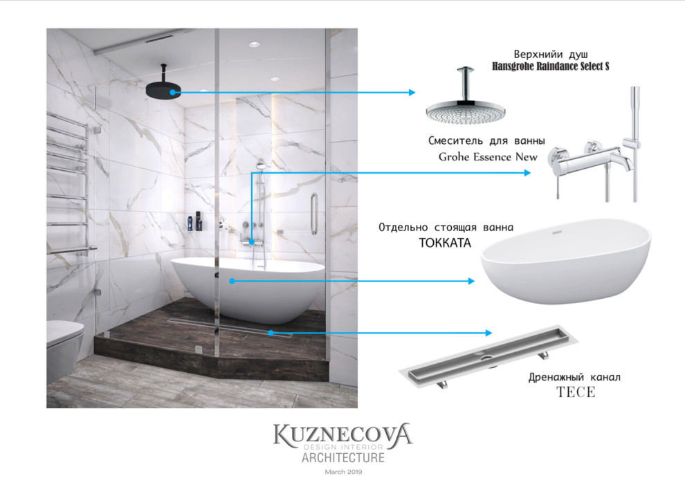 Дизайн проект ванной комнаты