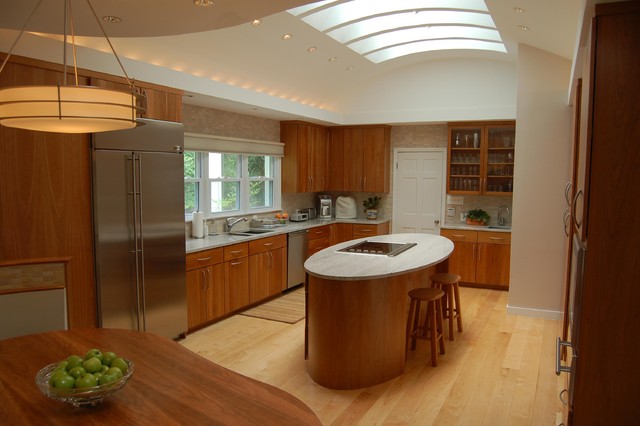 Arched ceiling expands contemporary kitchen contemporary-kitchen
