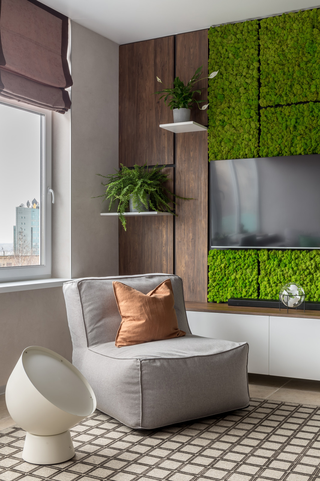 Кухня-гостиная с зеленью