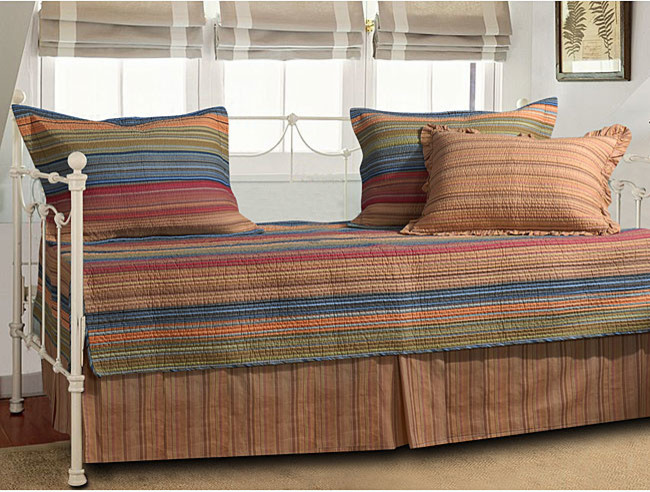 Katy Five-piece Striped Cotton/Microfiber Polyester Daybed Set