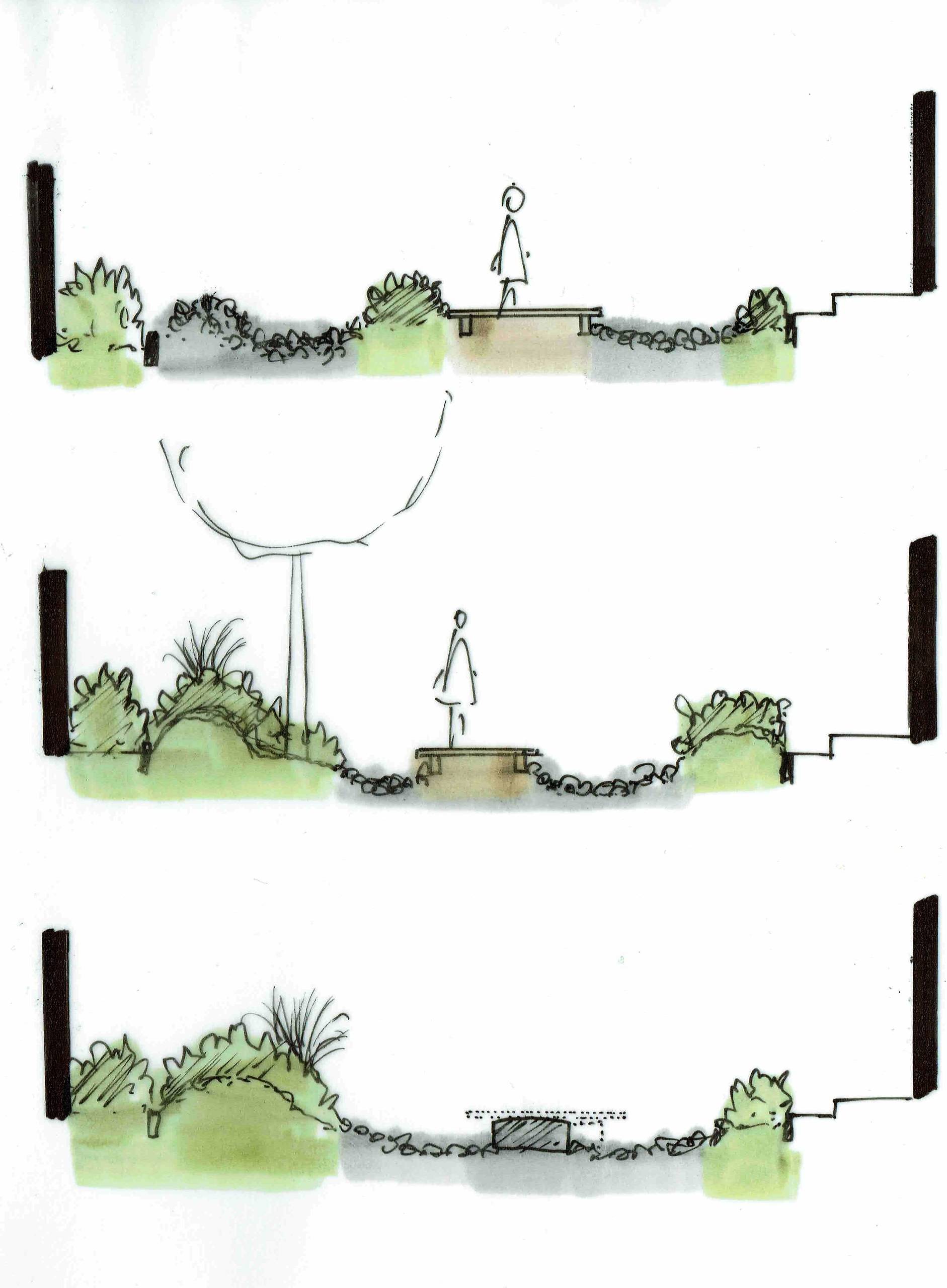 Vue en coupes de l'aménagement
