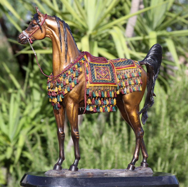 "The Treasure" traditional Arabian Horse Bronze Sculpture Phoenix