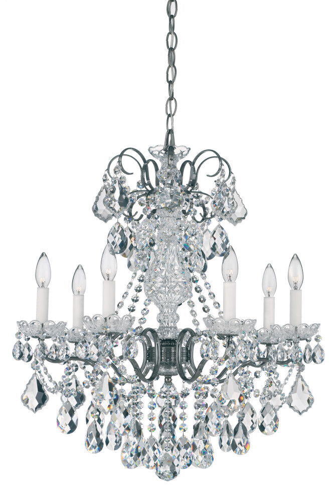 New Orleans 7 Light Chandelier Black Pearl Clear Crystals Swarovski Traditional Chandeliers By Lighting World Decorators - Crystal Chandelier Hall New Orleans New Orleans 7 Light Chandelier Black Pearl Clear Crystals Swarovski Traditional Chandeliers By Lighting World Decorators - Crystal Chandelier Hall New Orleans
