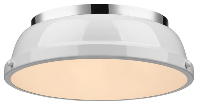 Golden Lighting 3306-FM CH-RBZ One Light Flush Mount Chrome//Bronze