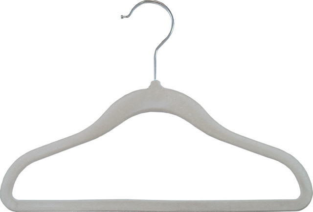 White Kids Slimline Hangers, 11" Non-Slip Suit Hangers, Box of 25