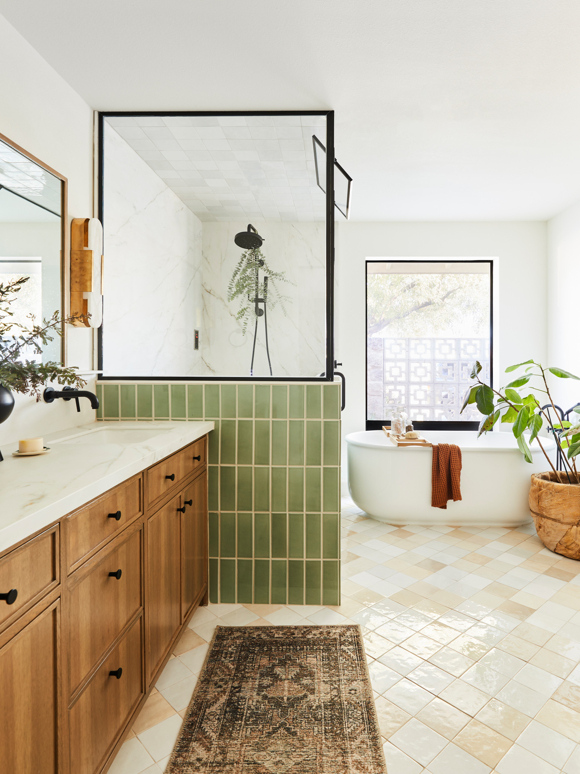 mid-century master bath