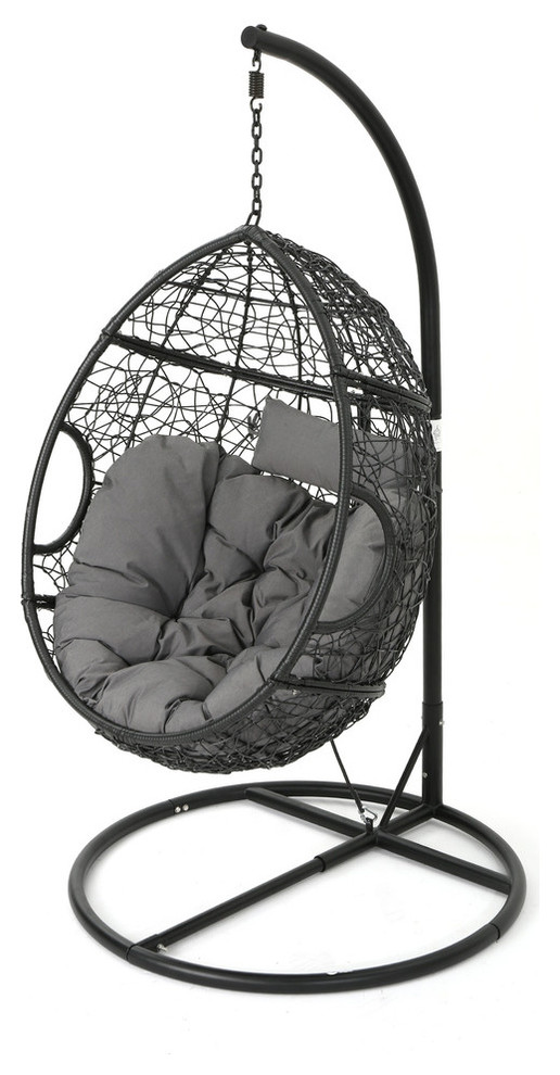 Gdf Studio Kyle Outdoor Wicker Hanging Basket Chair Tropical Outdoor Wicker Hanging Basket Chair