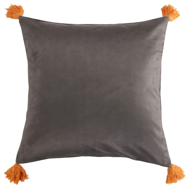 Aria Square Pillow with 4 Tassels, 20x20 Transitional Decorative