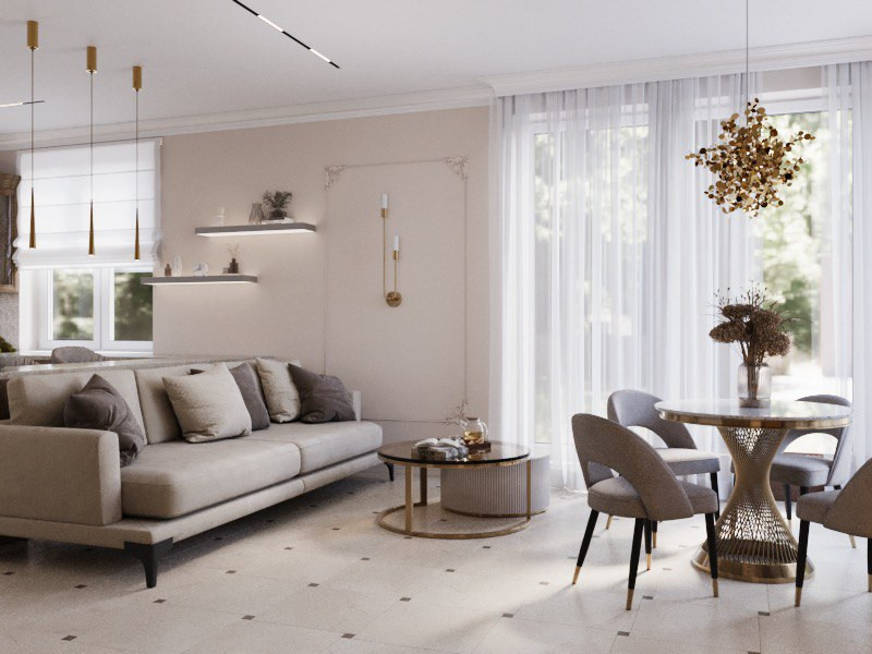 Первый этаж коттеджа