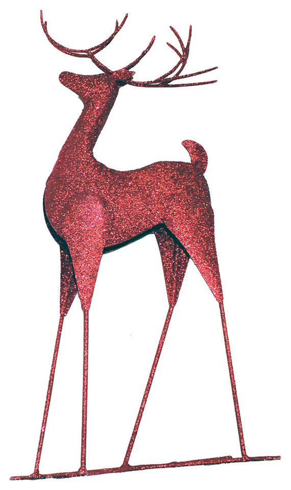 Metal Standing Reindeer , 20" Rustic Holiday Accents And Figurines
