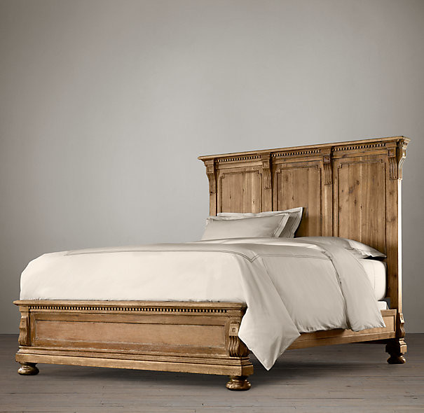 St James Panel Bed Without Footboard Antiqued Natural