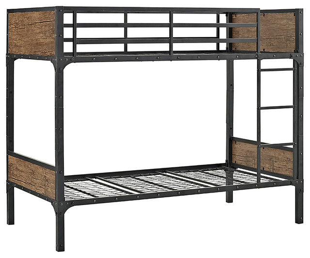 We Furniture Rustic Wood Twin Over Bunk Bed We Furniture Rustic Wood Twin Over Bunk Bed