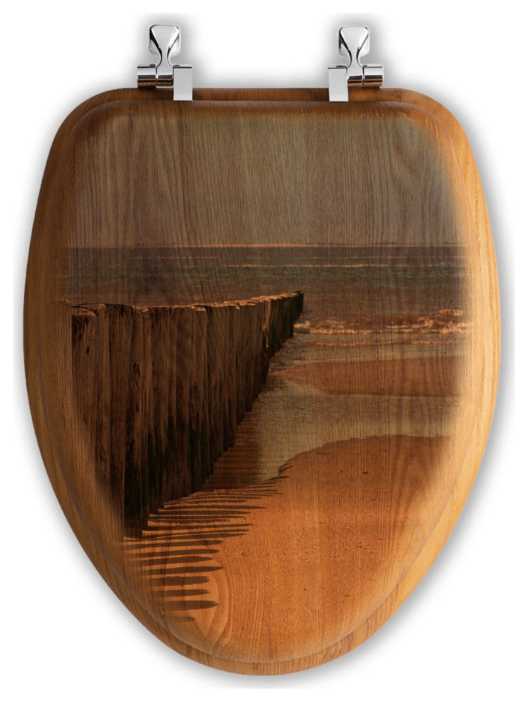 Oak Toilet Seat, The Divide Beach Style Toilet Seats by House