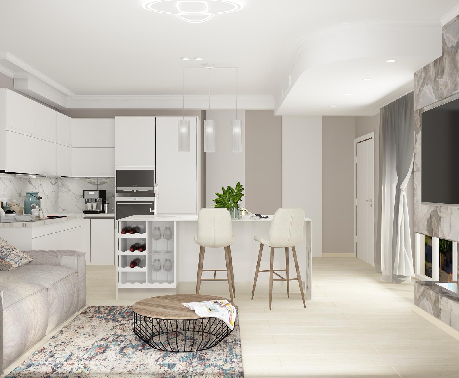 Загородный домик в Испании с террасой  (кухня - гостиная)