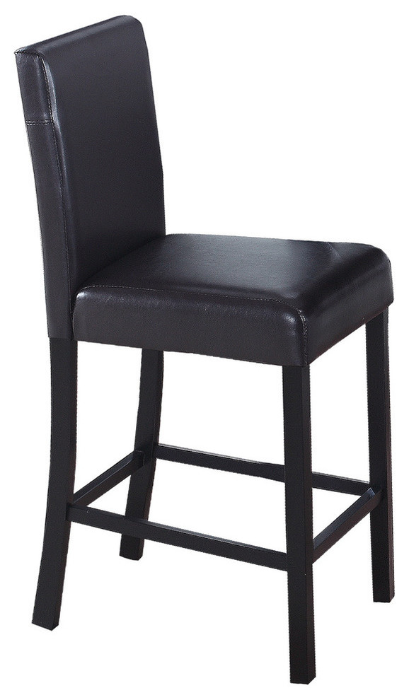 Melissa Espresso Faux Leather Counter, Black Leather Counter Height Bar Stools