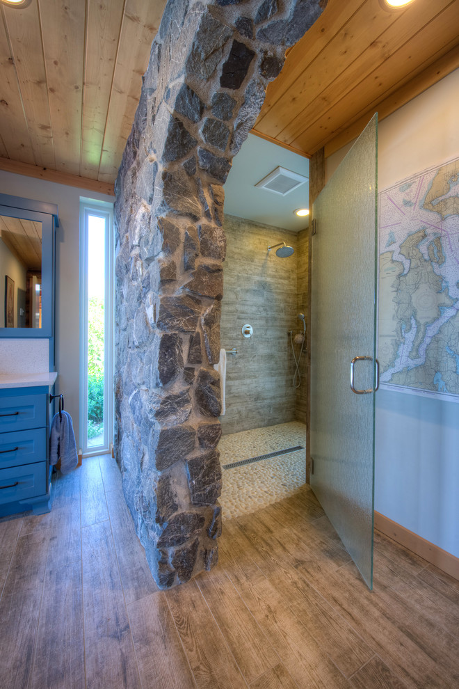 Bathroom - rustic bathroom idea in Seattle