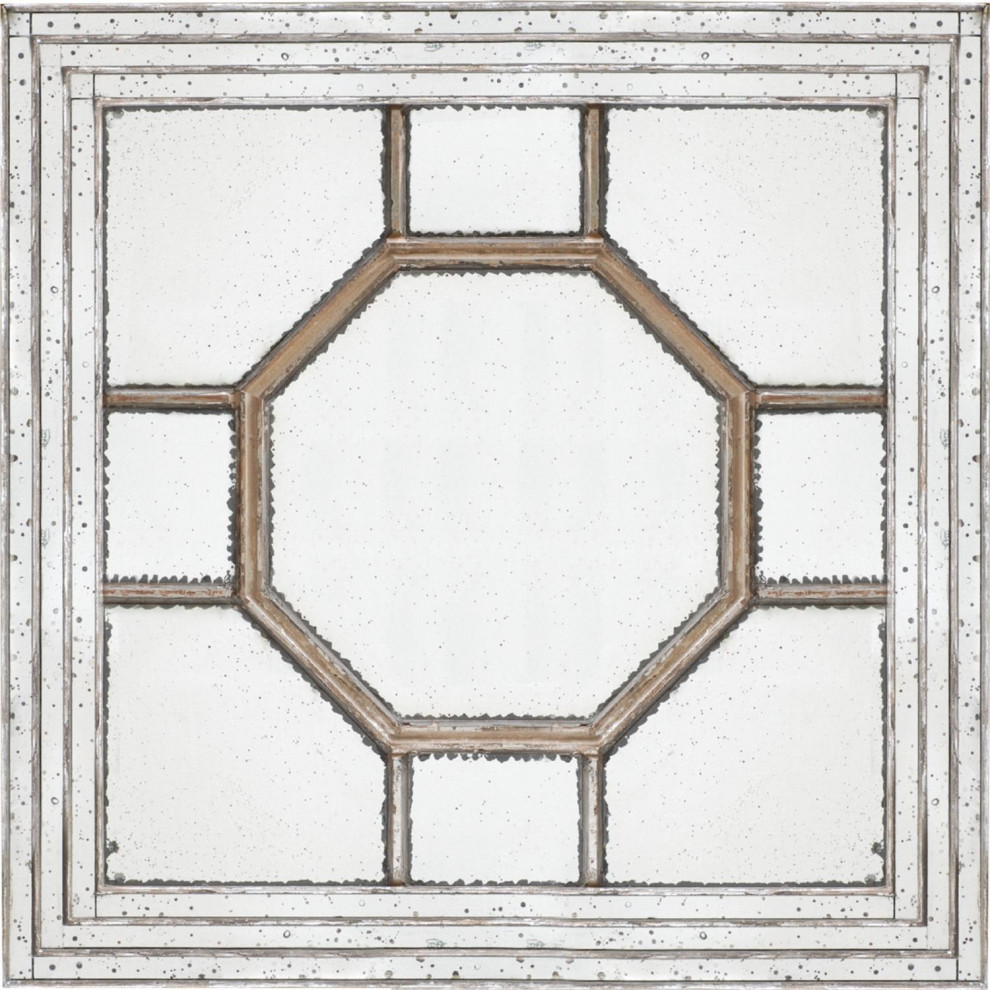 AB Home Irving Decorative Square Mirror in Gold Finish 89642