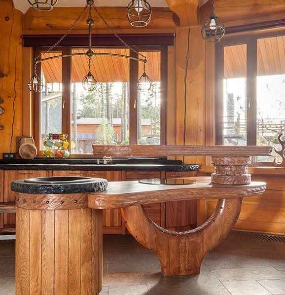 Кухня массив смола лофт эко