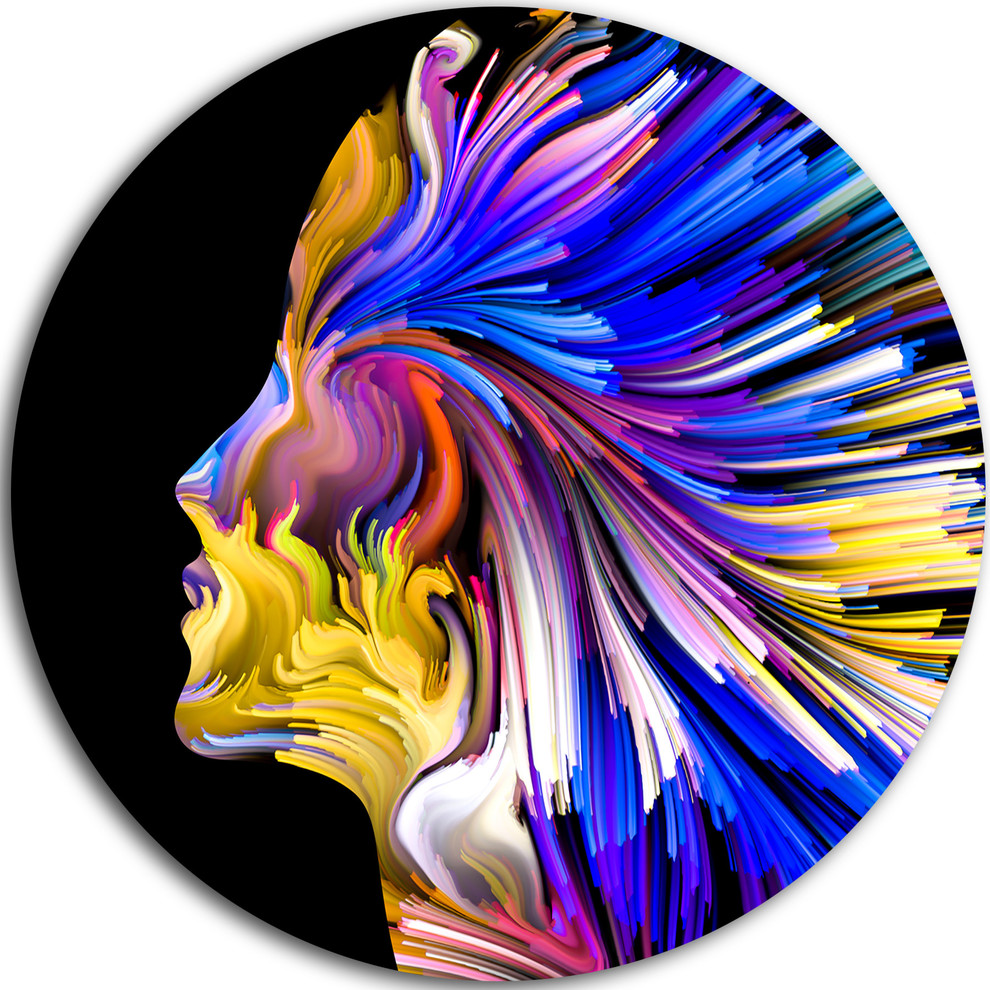 Imagination In Blue, Abstract Large Disc Metal Wall Art, Disc of 11